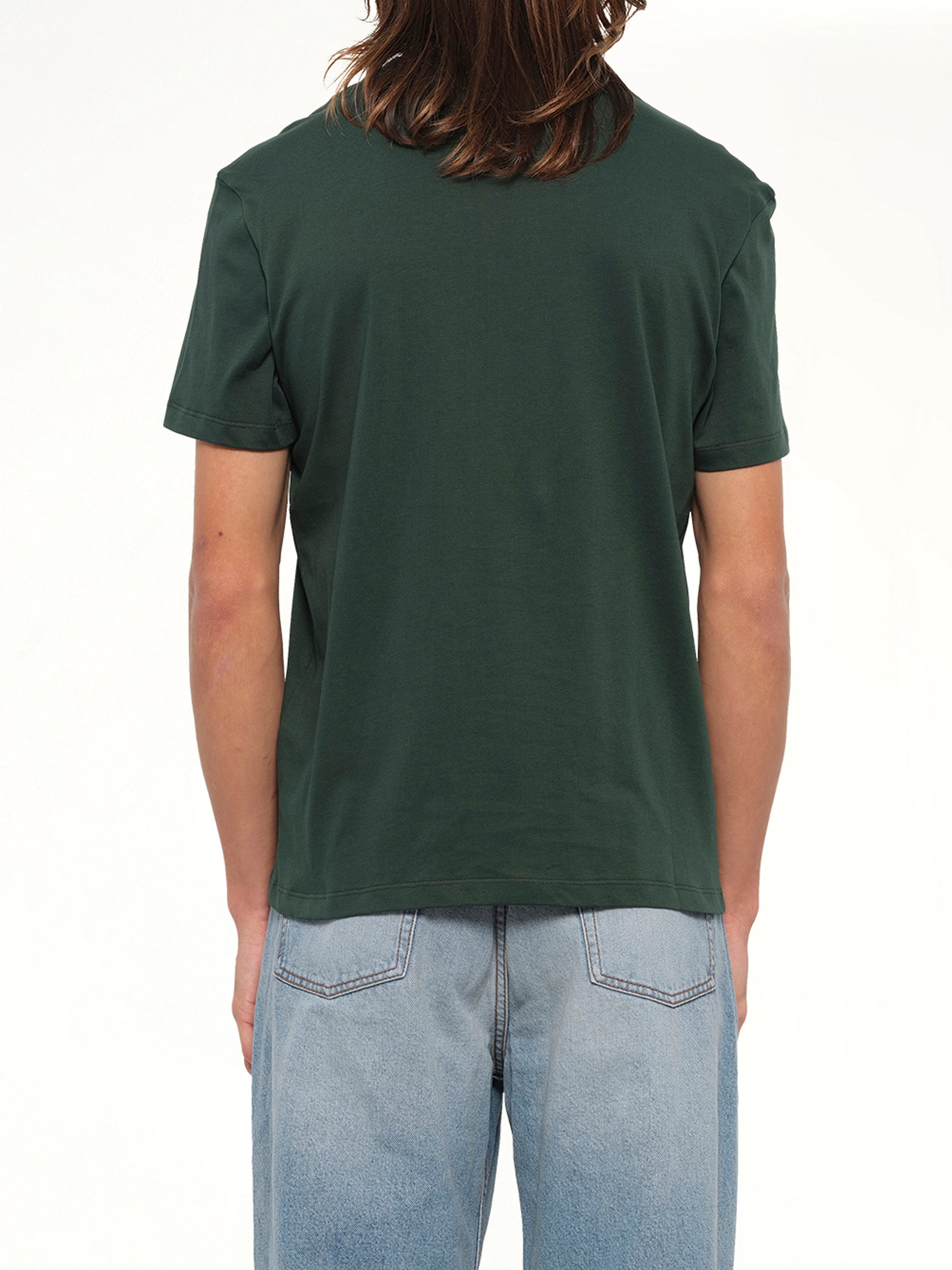 Contrasted Ami De Coeur T-Shirt in Bottle Green