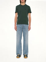 Contrasted Ami De Coeur T-Shirt in Bottle Green