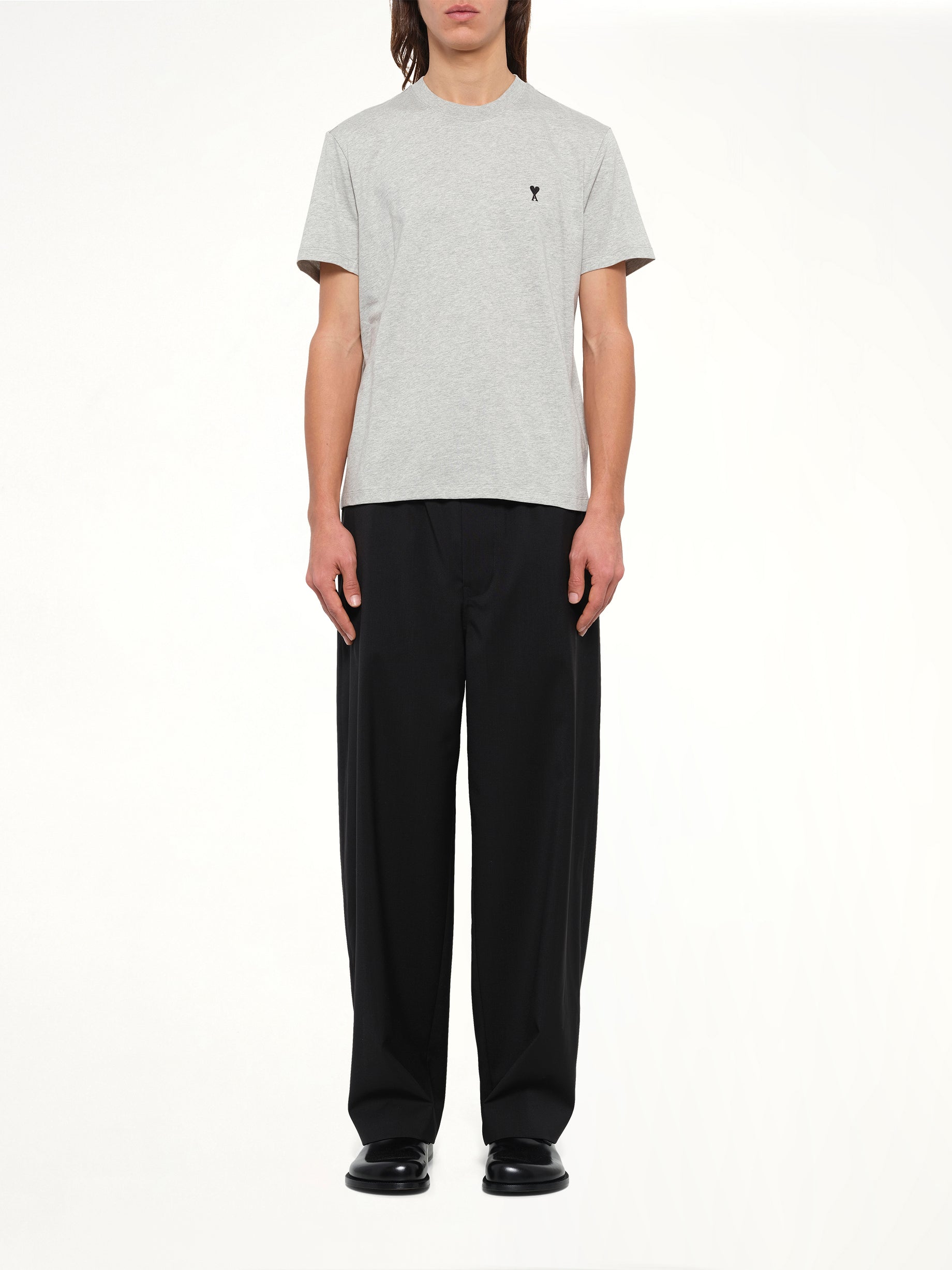 Contrasted Ami De Coeur T-Shirt in Grey