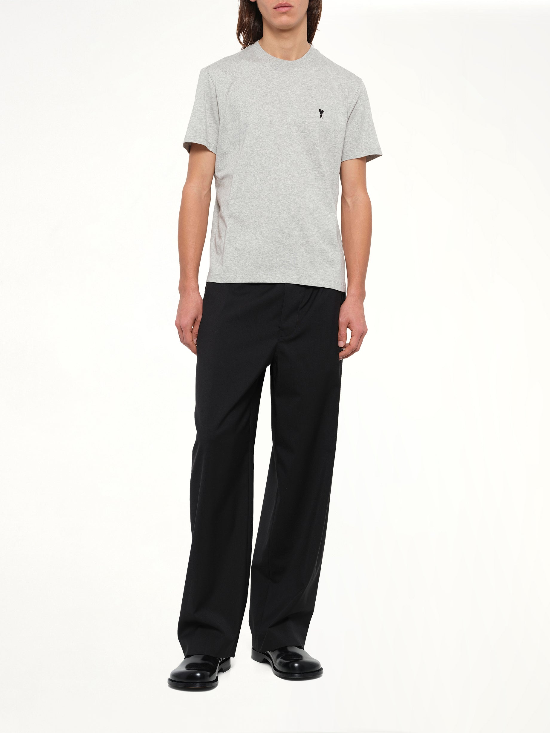 Contrasted Ami De Coeur T-Shirt in Grey