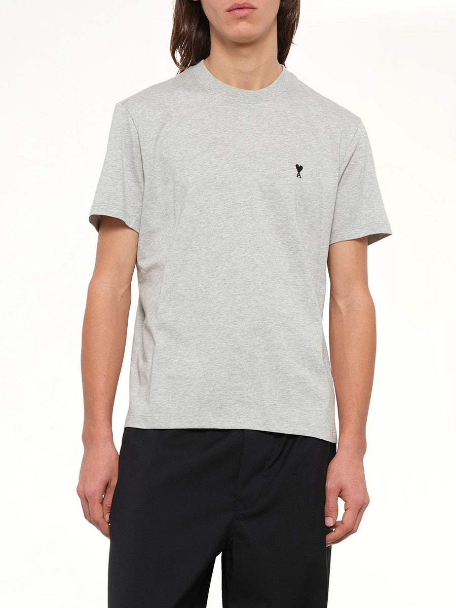 Contrasted Ami De Coeur T-Shirt in Grey