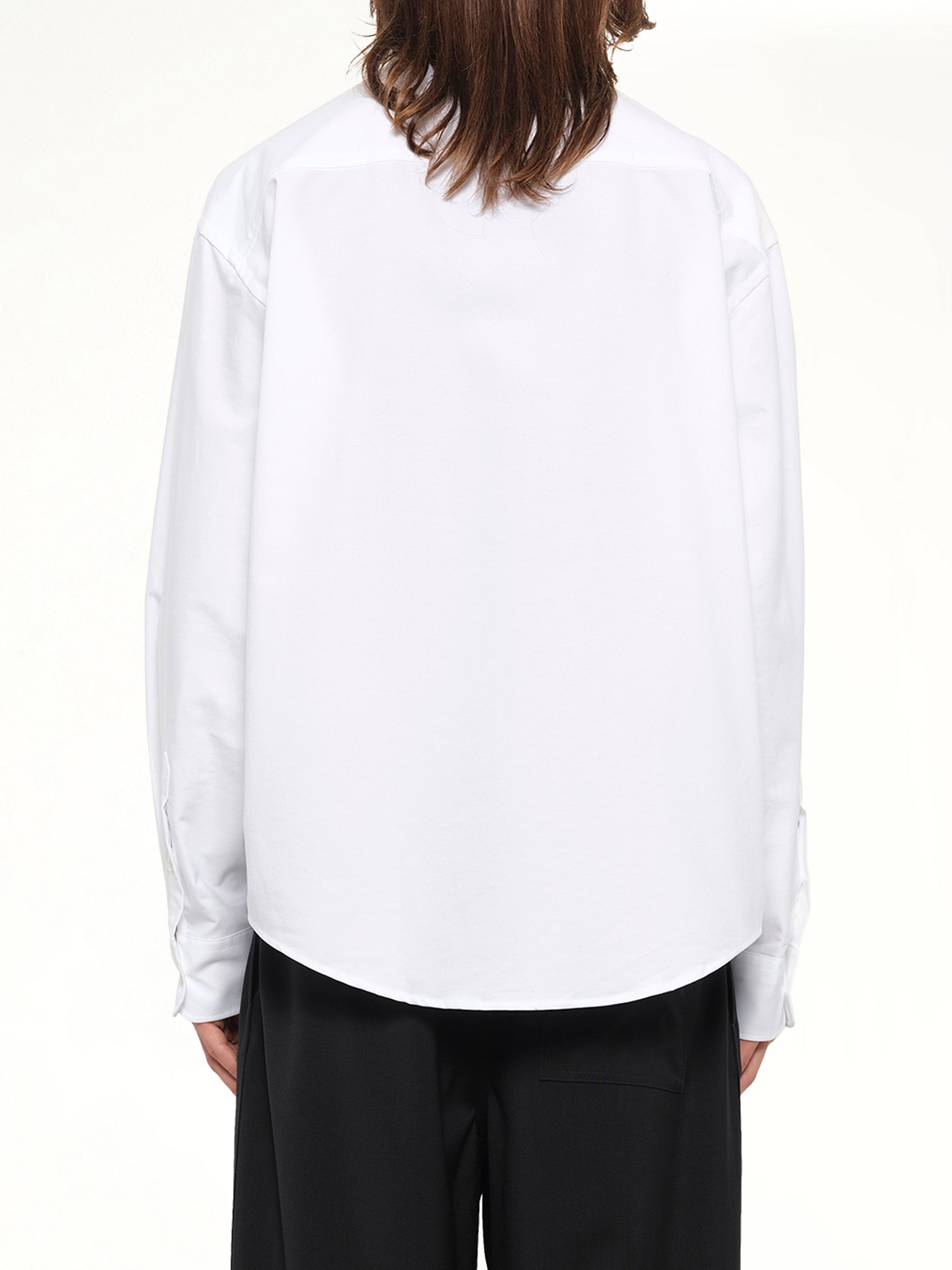 Embroidered Ami De Coeur Boxy Fit Shirt in White