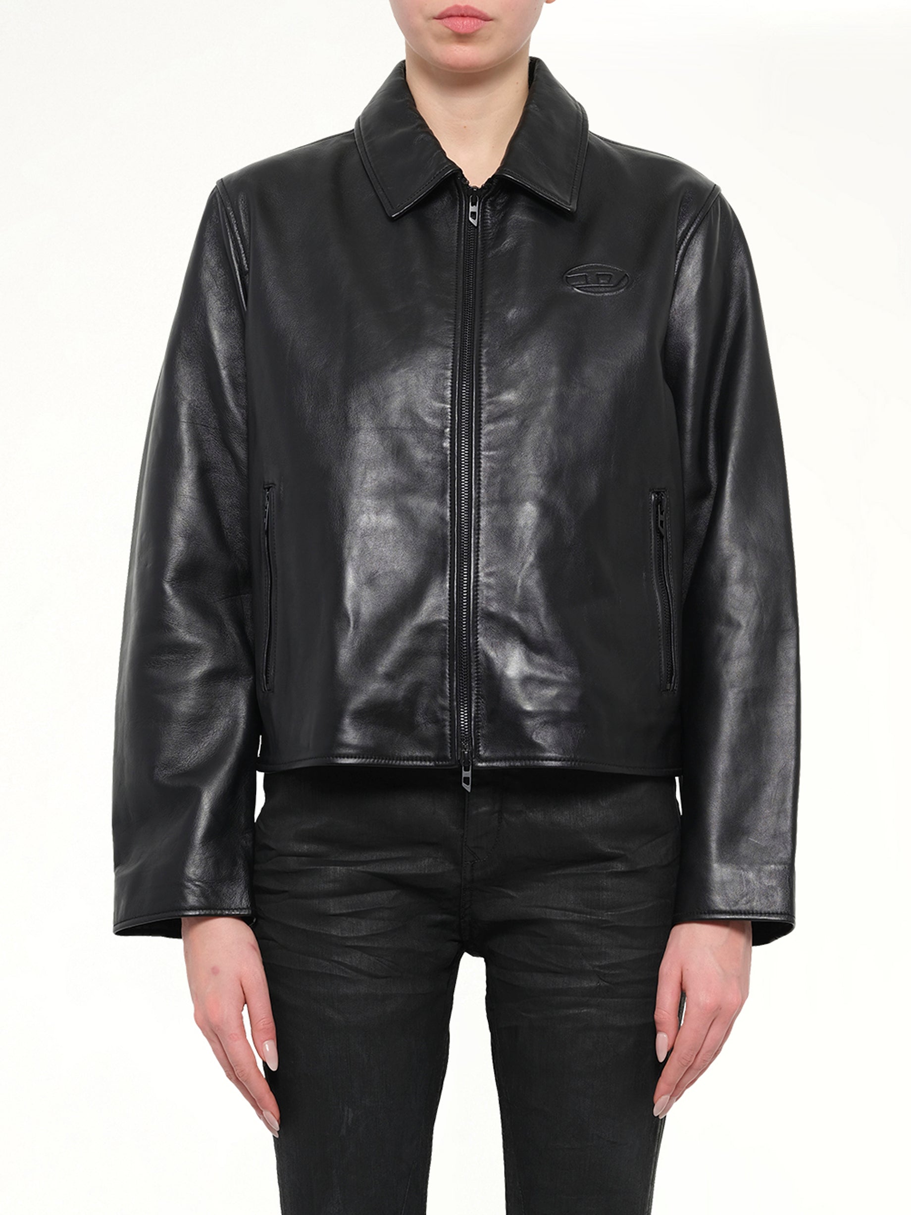 L-AMAR-FEM-S2 Leather Jacket in Black