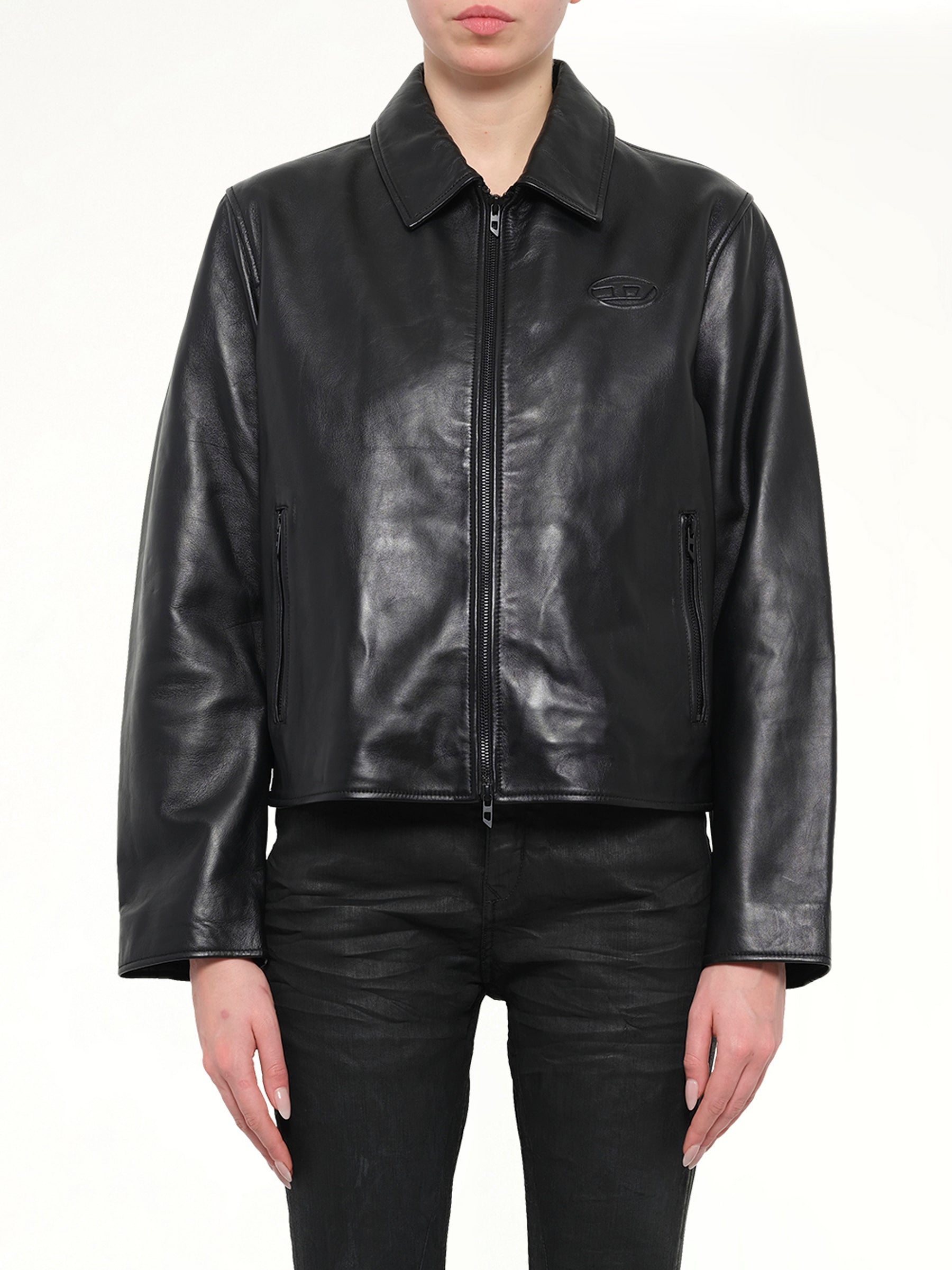L-AMAR-FEM-S2 Leather Jacket in Black