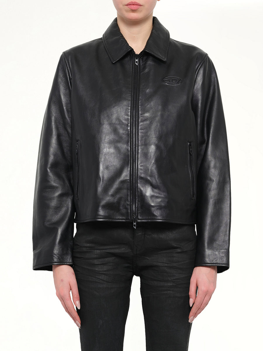 L-AMAR-FEM-S2 Leather Jacket in Black