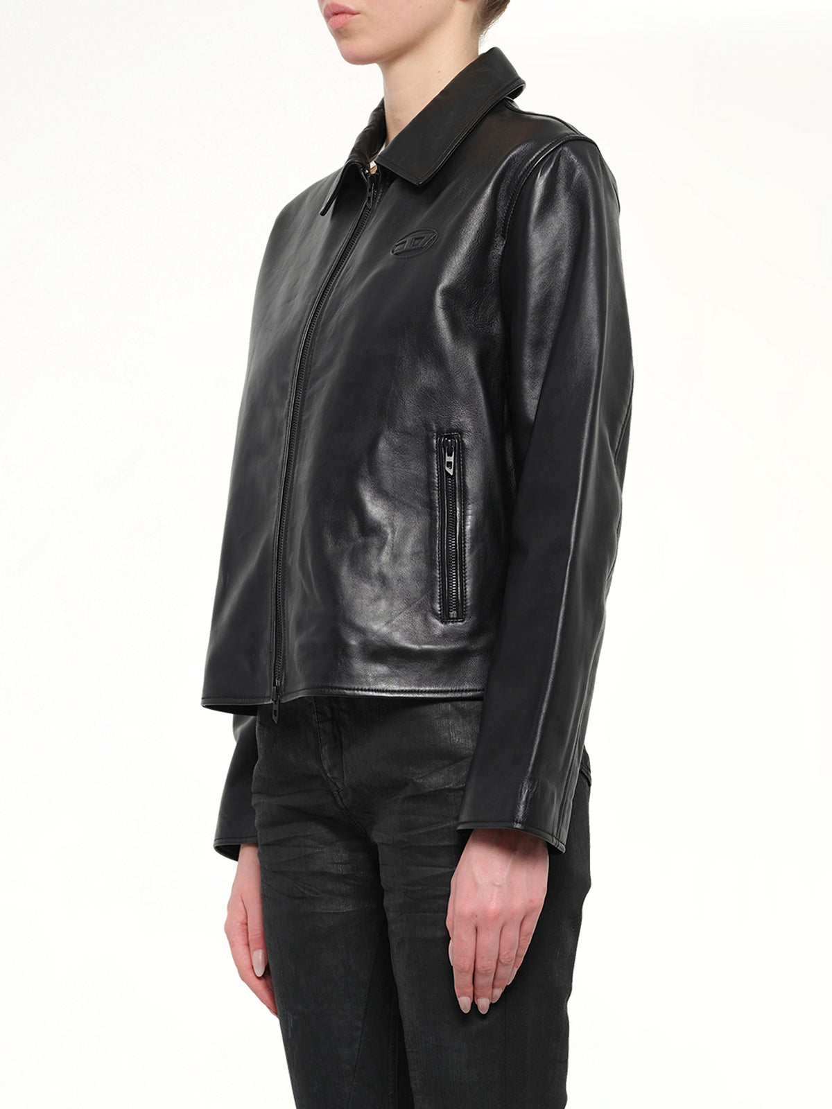 L-AMAR-FEM-S2 Leather Jacket in Black