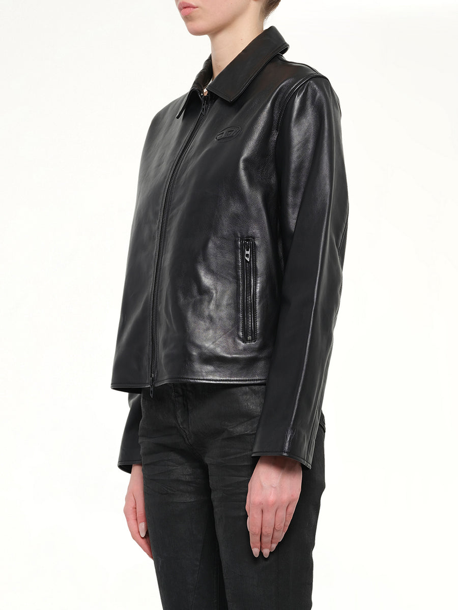 L-AMAR-FEM-S2 Leather Jacket in Black
