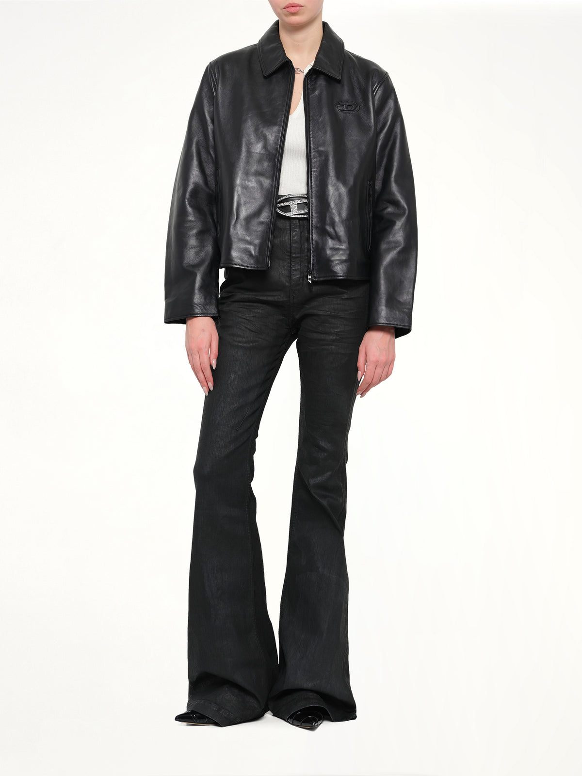 L-AMAR-FEM-S2 Leather Jacket in Black