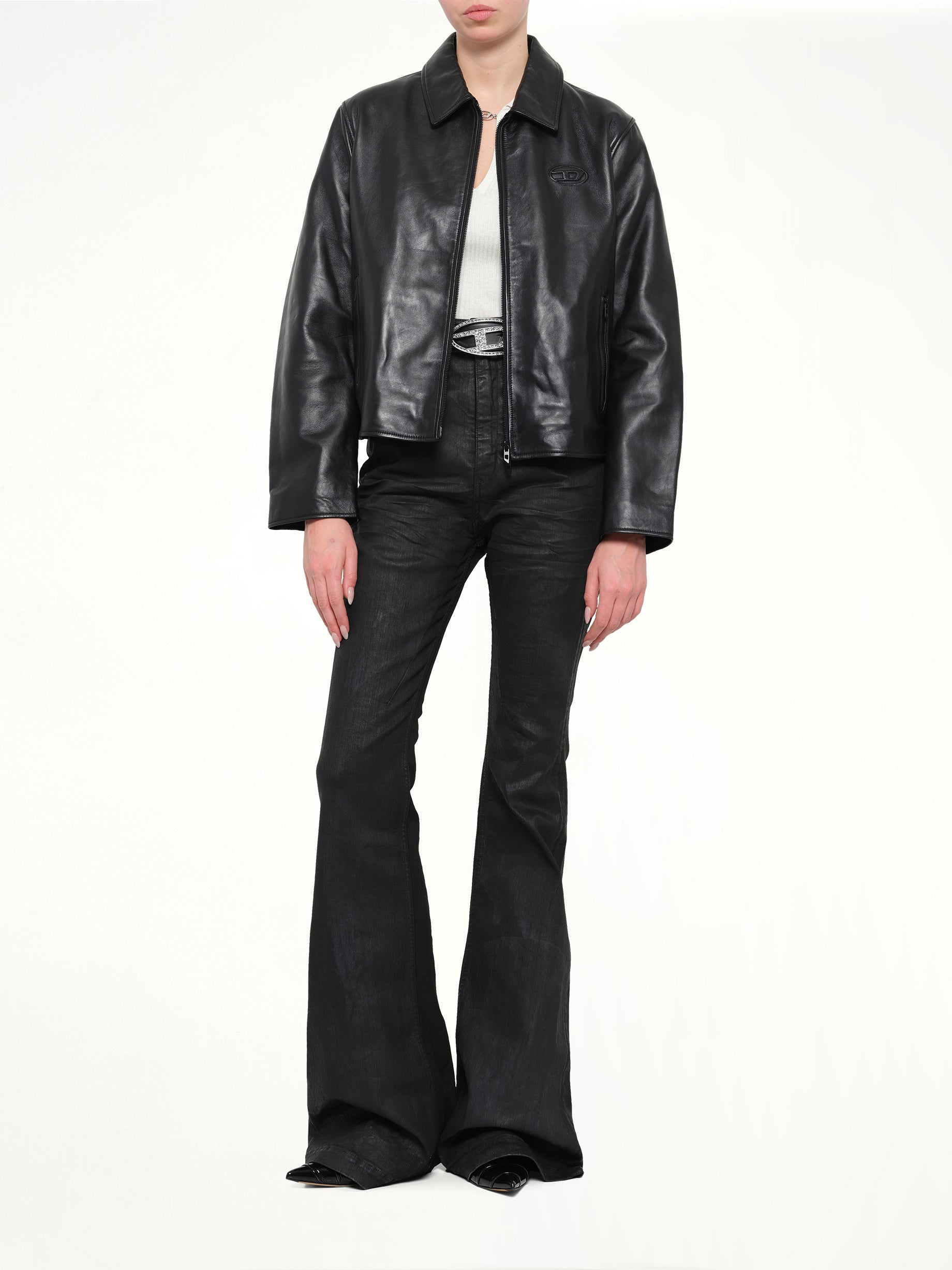 L-AMAR-FEM-S2 Leather Jacket in Black