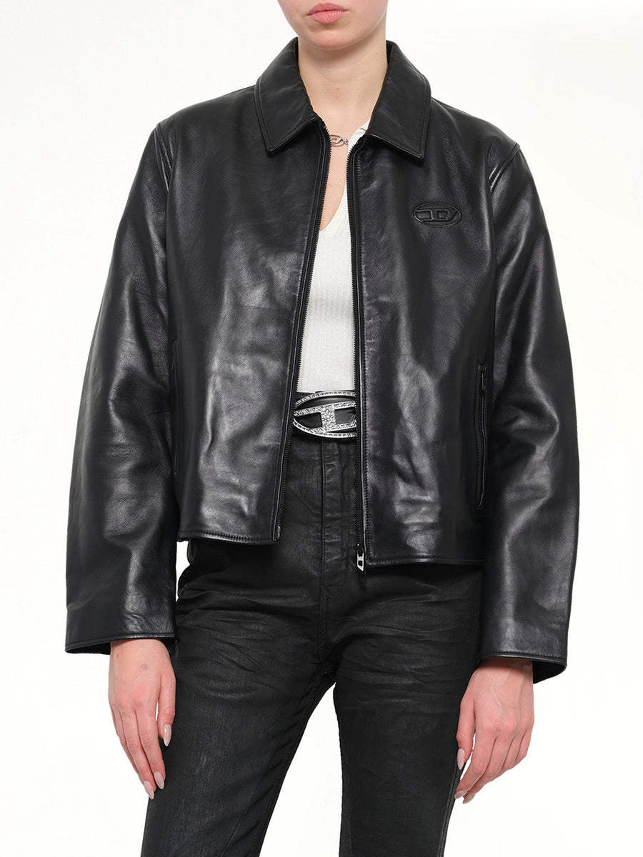 L-AMAR-FEM-S2 Leather Jacket in Black