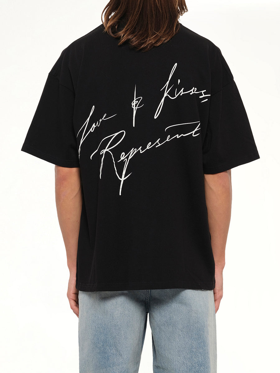 Love And Kisses T-Shirt in Jet Black