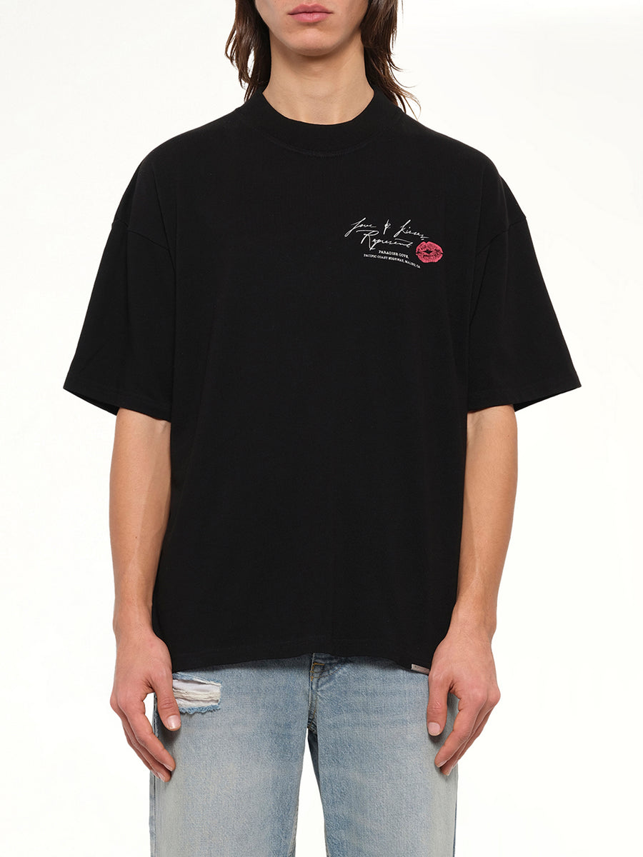Love And Kisses T-Shirt in Jet Black