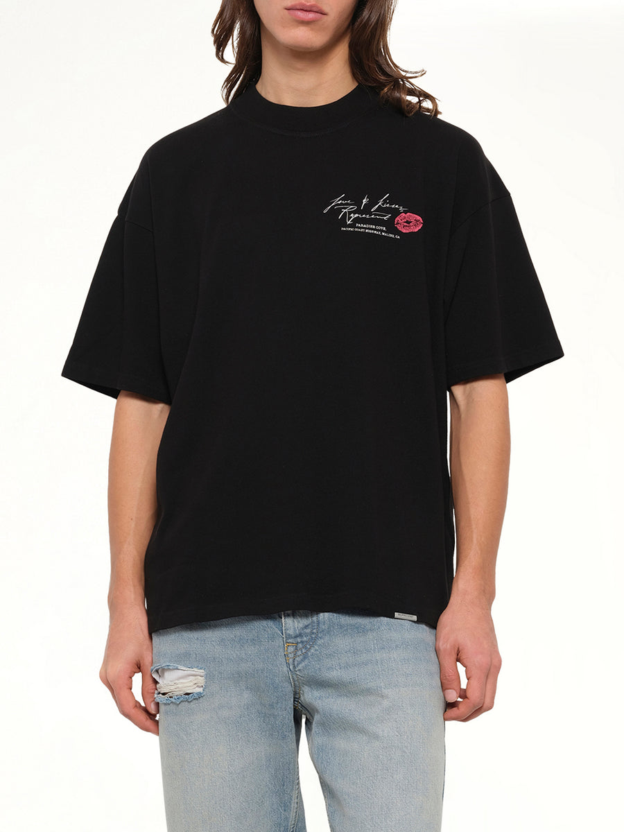 Love And Kisses T-Shirt in Jet Black