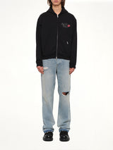 Love And Kisses Zip Through Hoodie in Jet Black