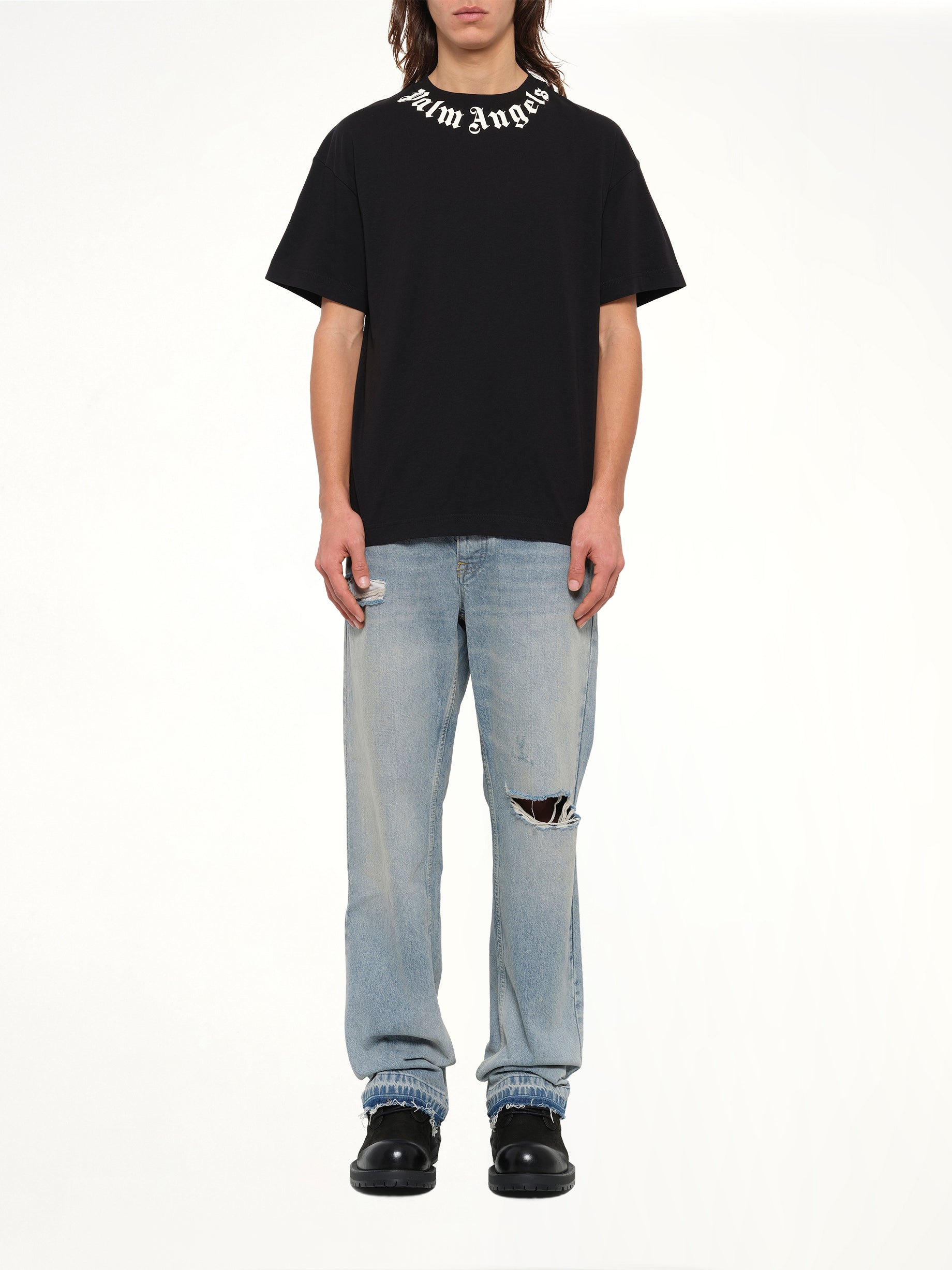 Neck Logo Regular T-Shirt in Black/Off White