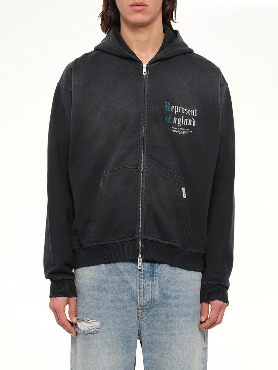Private Members Hoodie in Stained Black