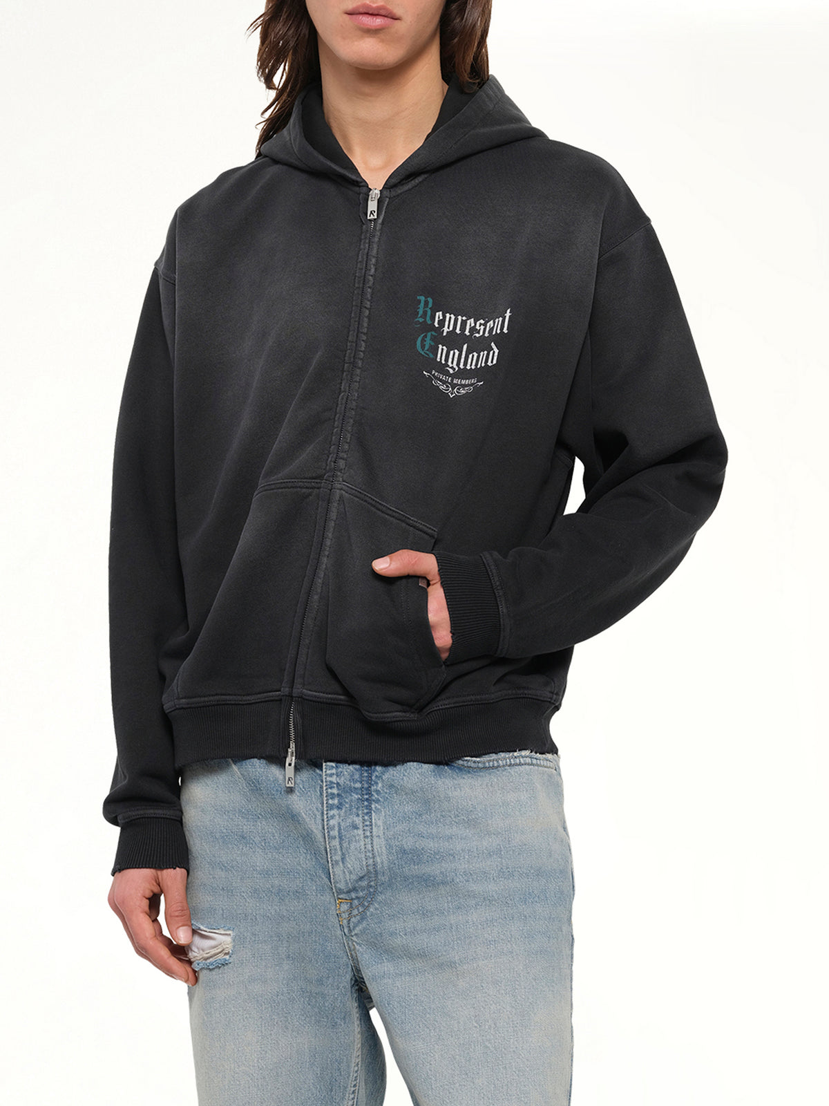 Private Members Hoodie in Stained Black