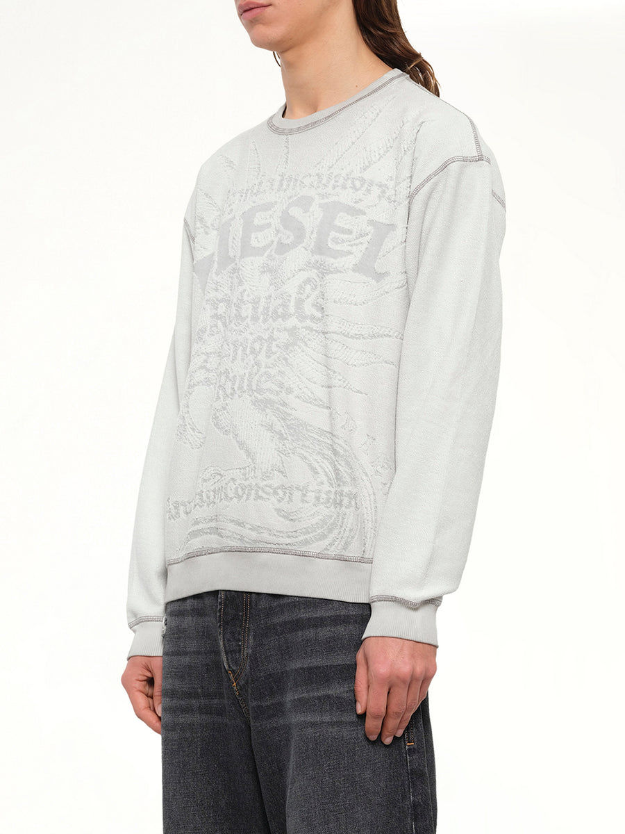 S-ARON-RAW Sweatshirt in White