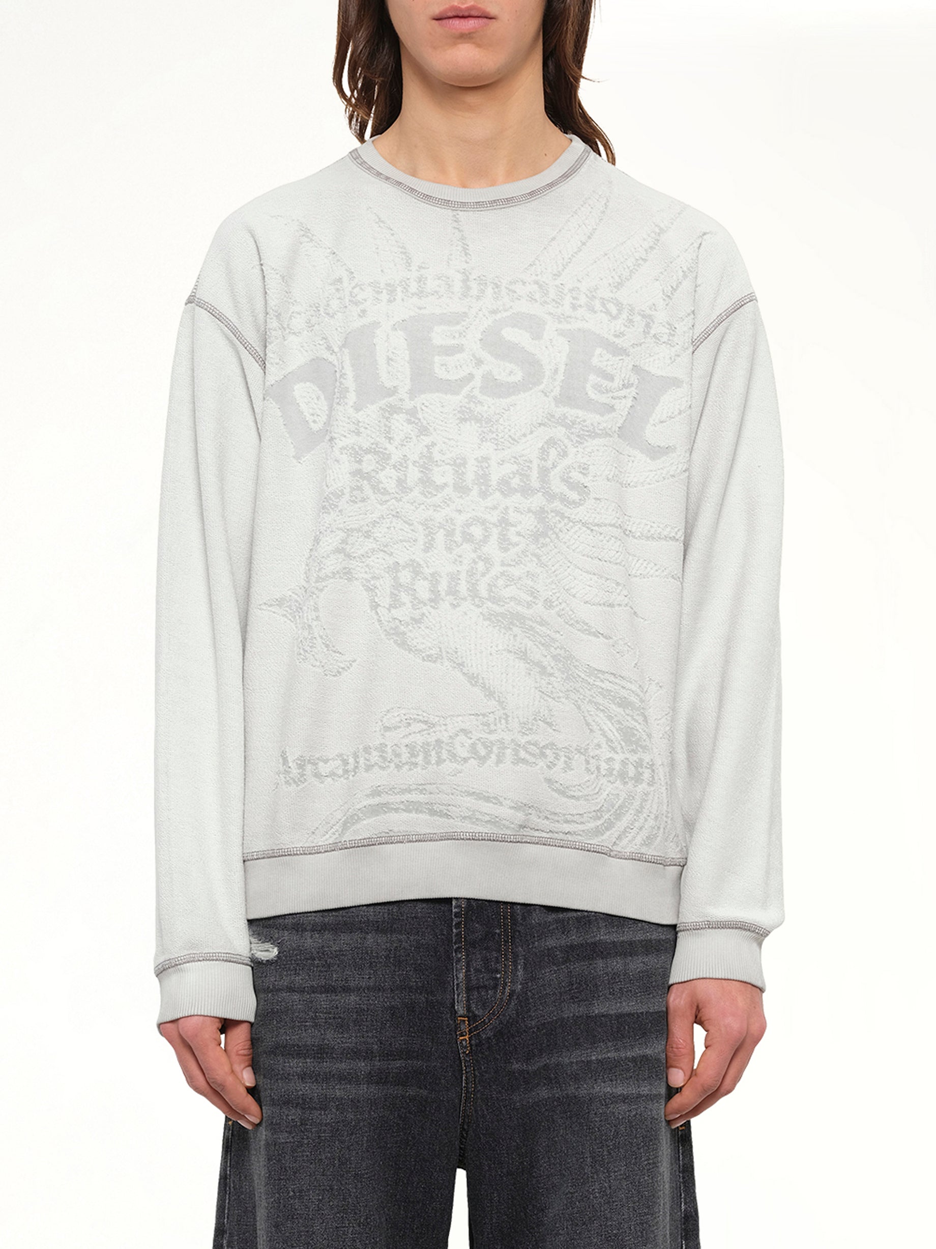 S-ARON-RAW Sweatshirt in White