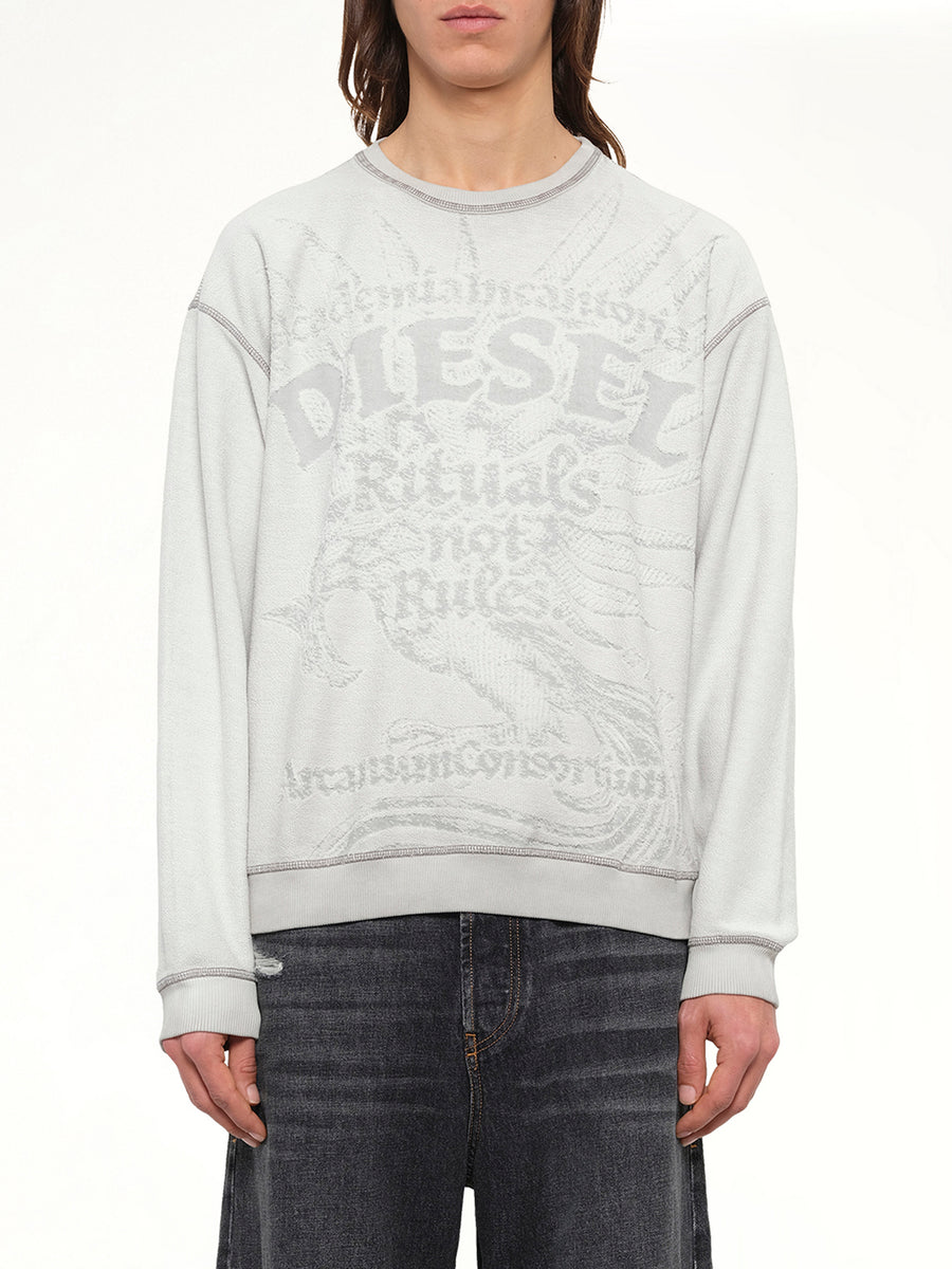 S-ARON-RAW Sweatshirt in White