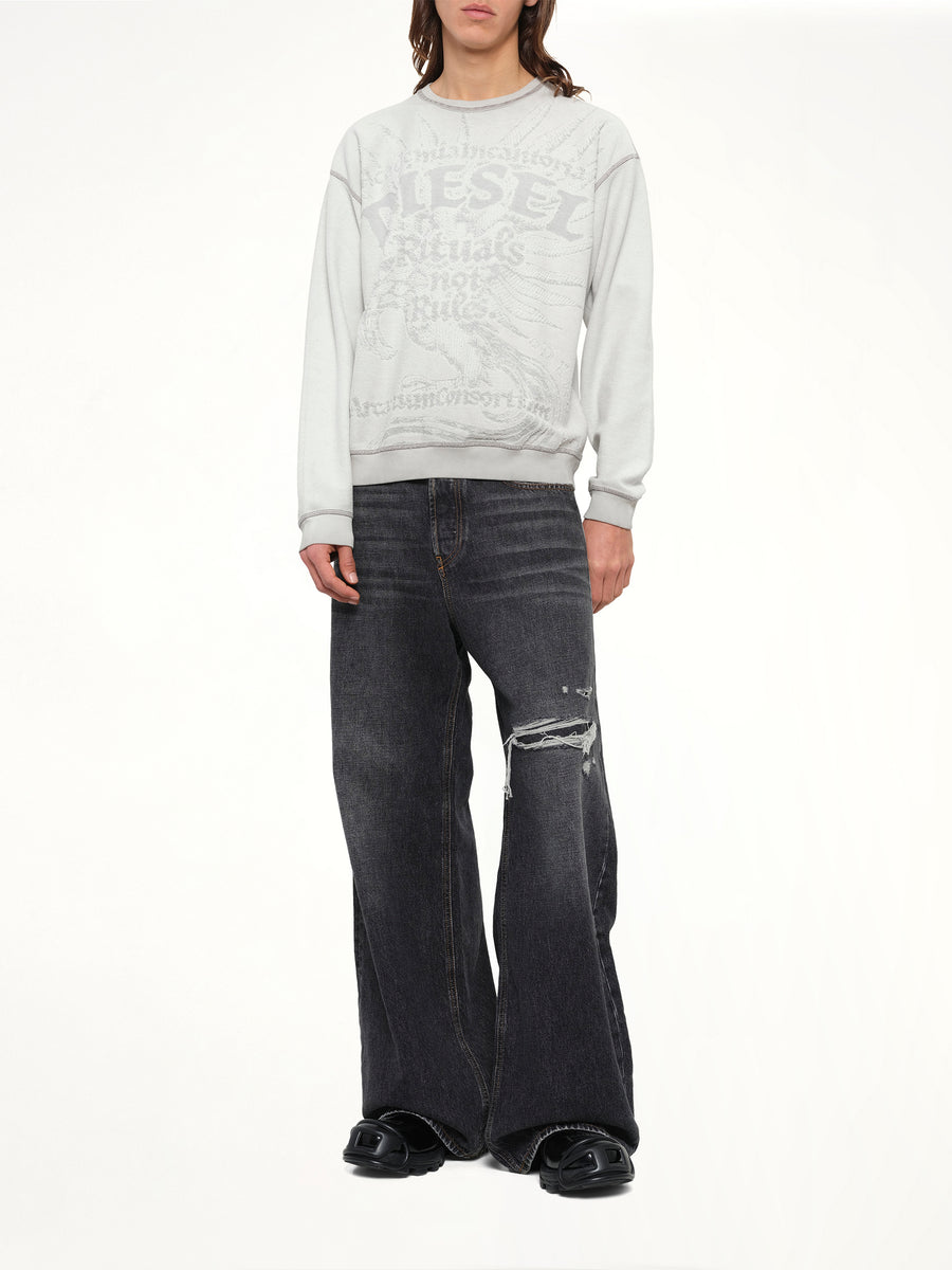 S-ARON-RAW Sweatshirt in White