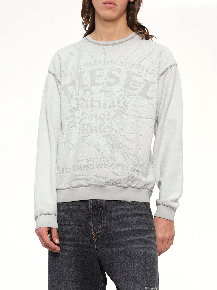 S-ARON-RAW Sweatshirt in White