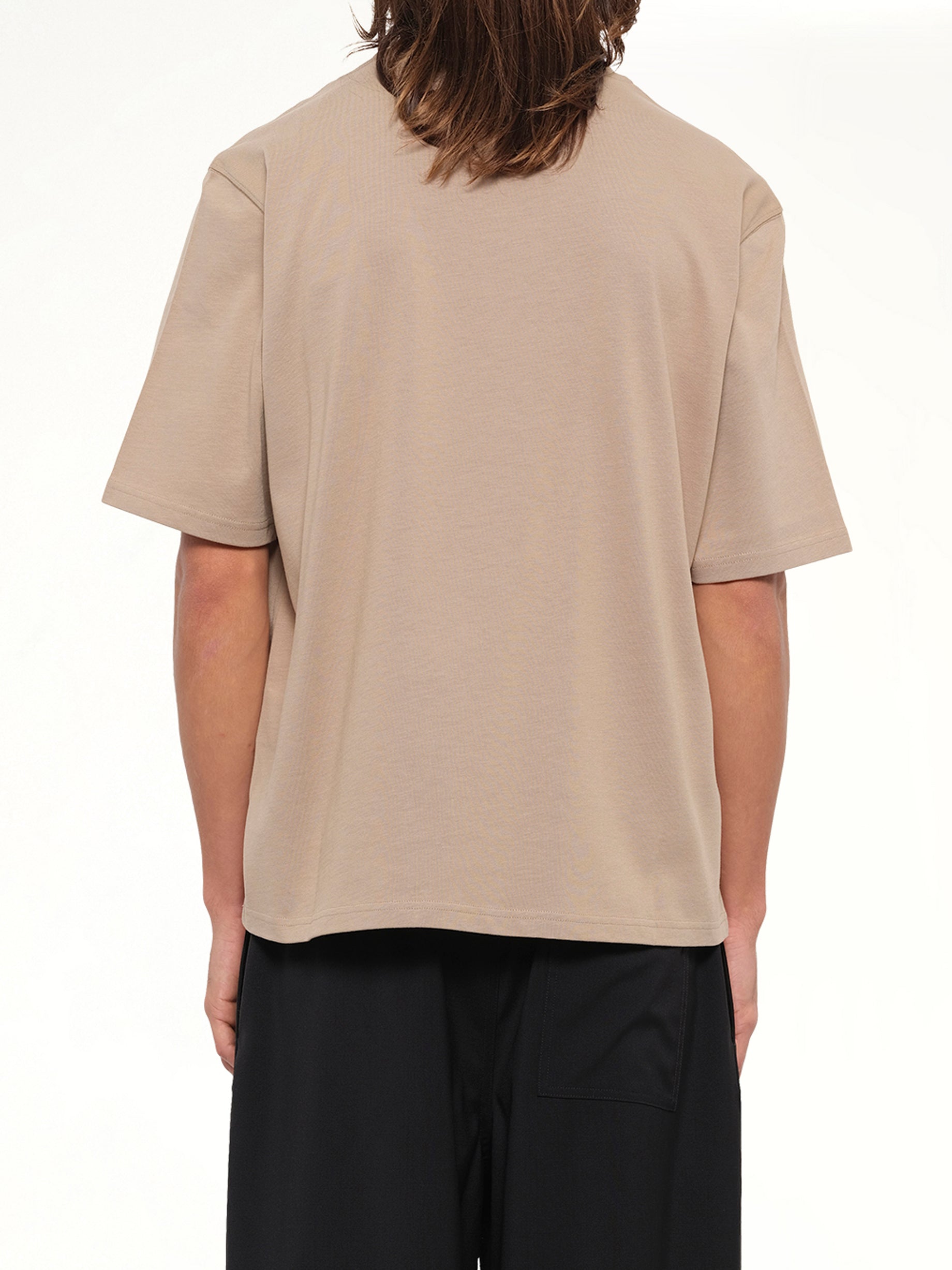 Tonal Embossed Ami De Coeur T-Shirt in Beige