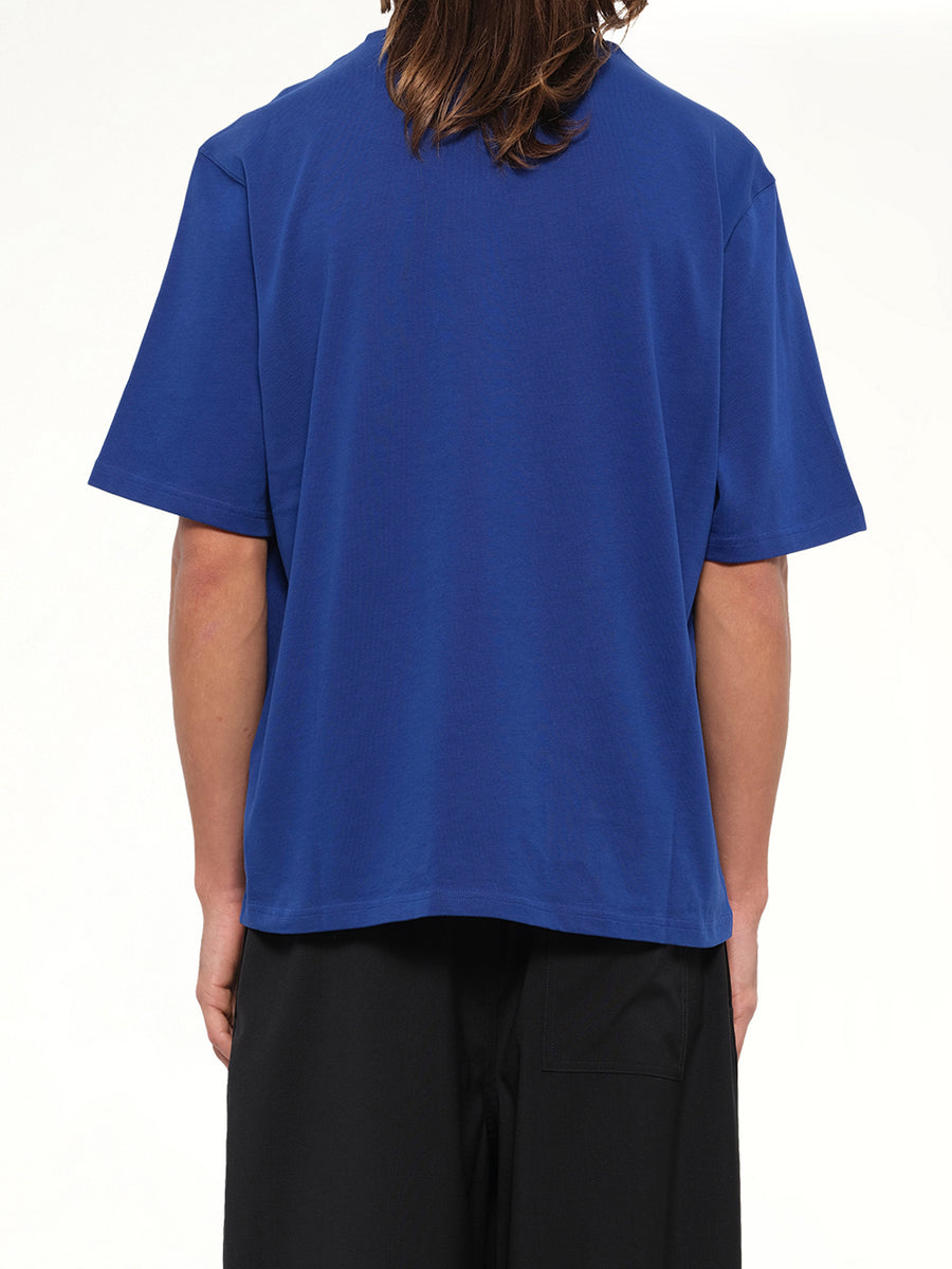 Tonal Embossed Ami De Coeur T-Shirt in Royal Blue