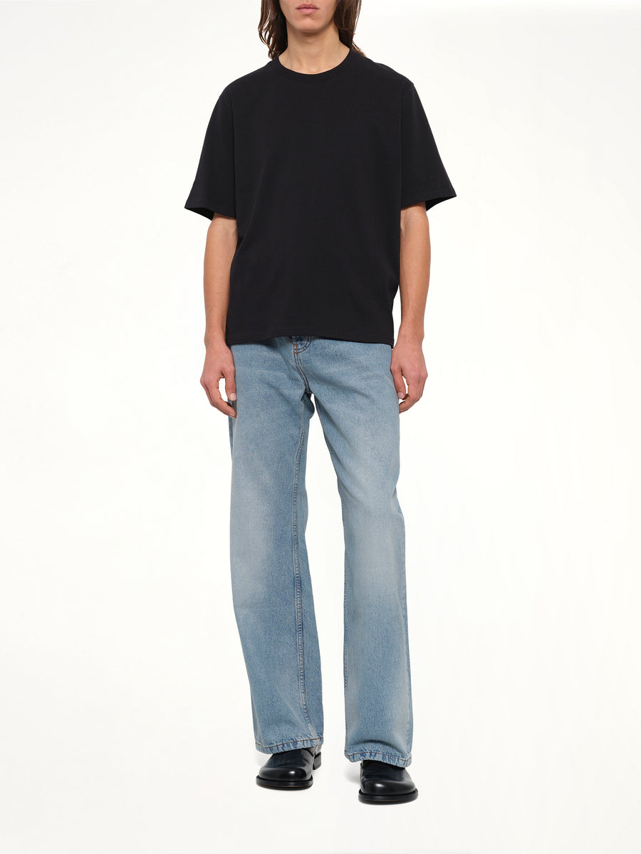 Tonal Embossed Big Ami De Coeur T-Shirt in Black