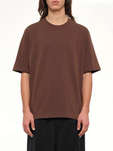 Tonal Embossed Big Ami De Coeur T-Shirt in Chocolate Brown
