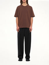 Tonal Embossed Big Ami De Coeur T-Shirt in Chocolate Brown