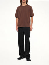 Tonal Embossed Big Ami De Coeur T-Shirt in Chocolate Brown