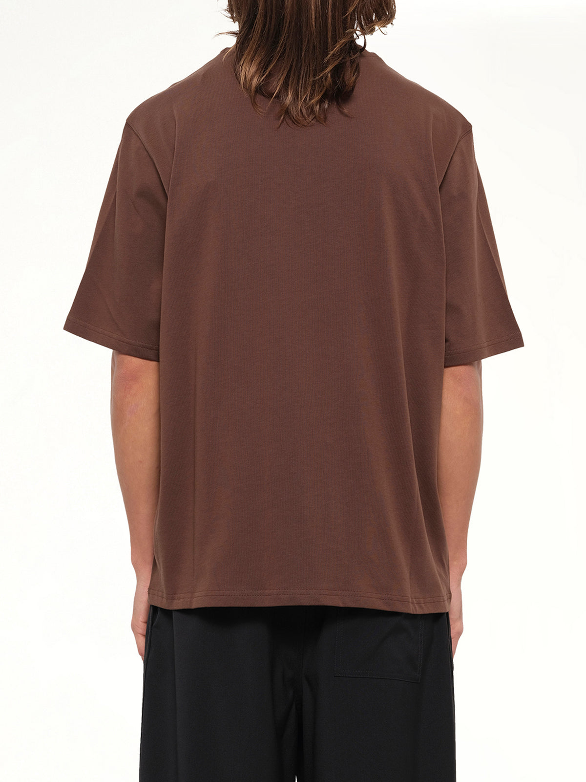 Tonal Embossed Big Ami De Coeur T-Shirt in Chocolate Brown