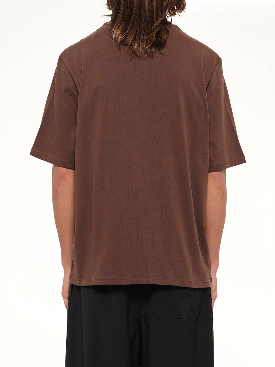 Tonal Embossed Big Ami De Coeur T-Shirt in Chocolate Brown