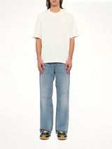 Tonal Embossed Big Ami De Coeur T-Shirt in White