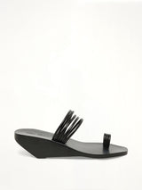 Toe Straps Shoes in Black