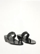 Toe Straps Shoes in Black