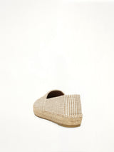Triomphe Espadrille 05 with Embroidered P in Beige/Ecru