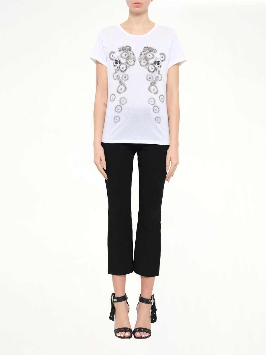 Alexander McQueen Pom Skull T-Shirt in White