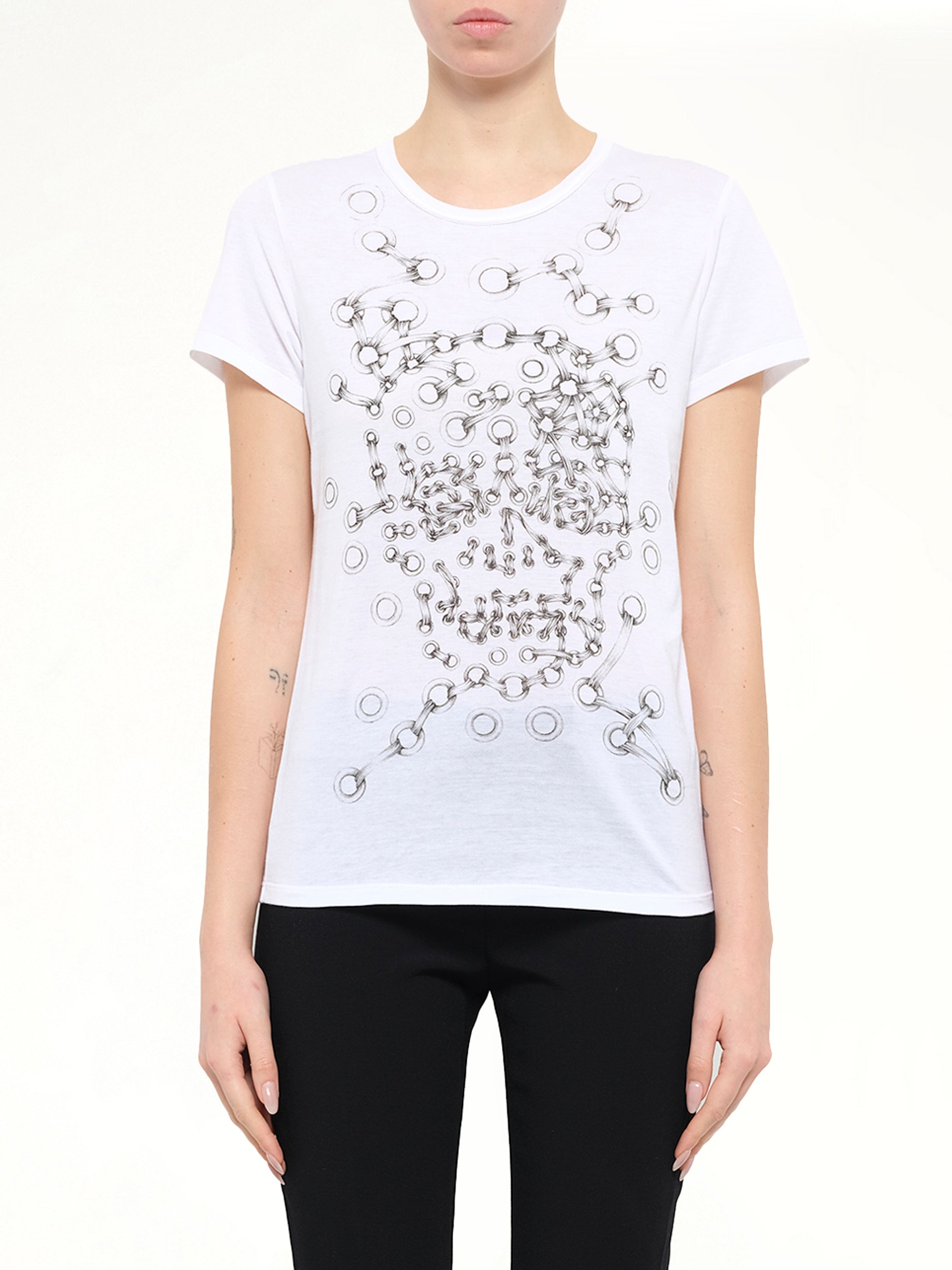 Alexander McQueen Eyelets T-Shirt in White