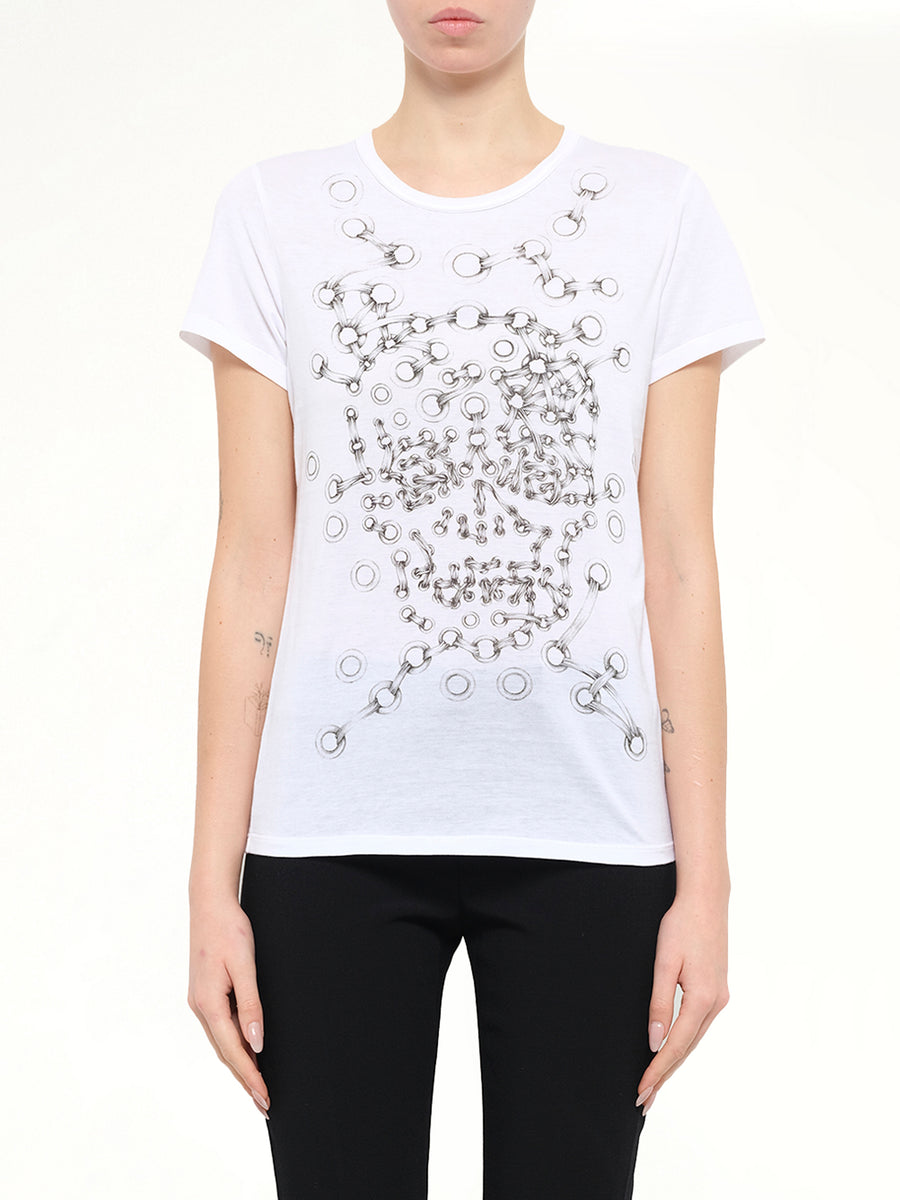 Alexander McQueen Eyelets T-Shirt in White