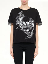Alexander McQueen Fish Skull Tee in Black/White