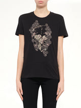 Alexander McQueen Jewelled Skull Tees in Black