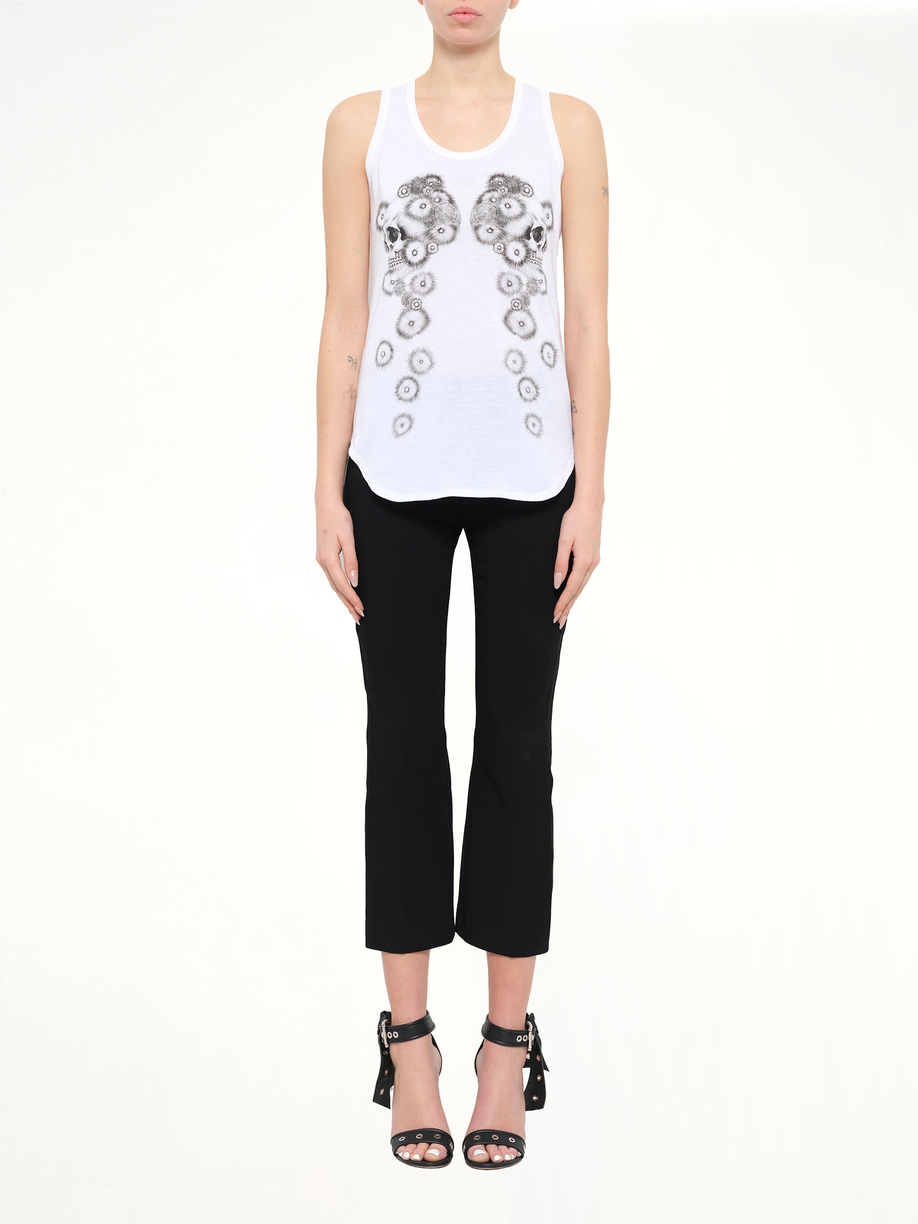 Alexander McQueen Pom Skull T-Shirt in White