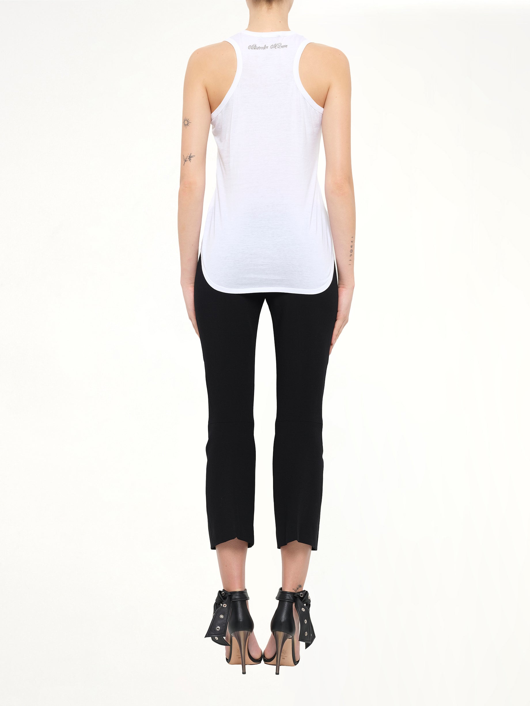 Alexander McQueen Pom Skull T-Shirt in White