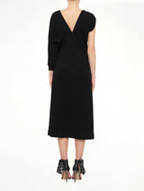 Asymmetrical Shoulder Dress in Black