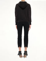 Bird Embroidered Hoodie in Black