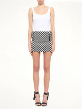 Podium Checkerboard Skirt in Black