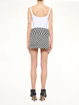 Podium Checkerboard Skirt in Black