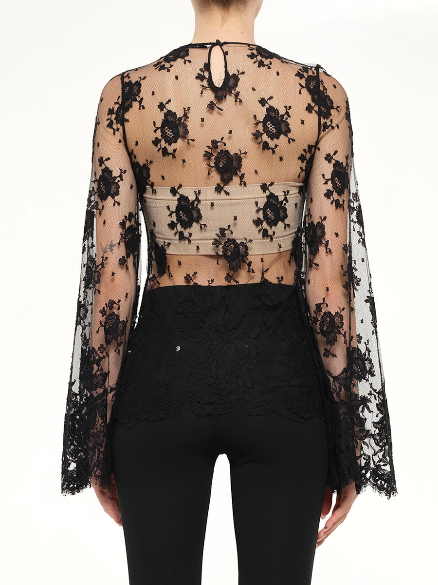 Podium Long Sleeve Tops in Black